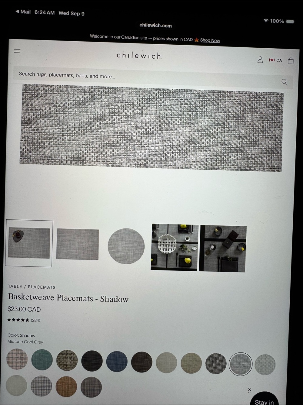 Basketweave Placemat product page